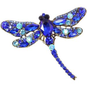 Elegante Crystal Dragonfly Broche - Vintage Stijlvol Sieraad voor Dames