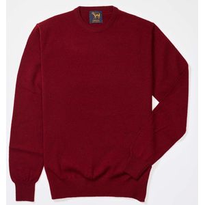 Osborne Knitwear Trui met ronde hals - Sweater heren in Lamswol - Pullover Heren - Pomegranate - 3XL