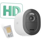 Arlo Go 2 3G/4G draadloze beveiligingscamera + 2 Jaar Arlo Secure, SIM-kaart of WiFi, 1080p HD, 130˚ kleurennachtzicht, sirene & spotlight, bewegingsdetectie, 2-weg-audio, 1 IP-Camera, wit