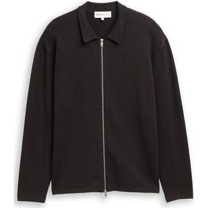 Tom Tailor Denim - Gebreide Trui - Night Watch Black - Met Ritssluiting