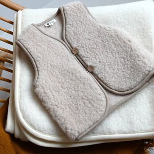 WOLLIES Amsterdam - Wollen Kinder Vest - Amandel - 100% Merino Wol