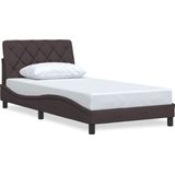 vidaXL - Bedframe - zonder - matras - 100x200 - cm - stof - donkerbruin