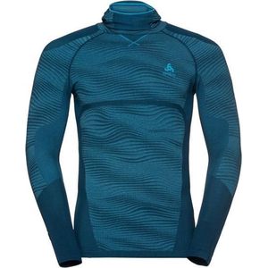 Odlo - SUW Top + facemask poseidon-blue jewel - S