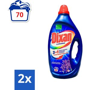 Dixan - Vloeibaar Wasmiddel en Vlekverwijderaar - Witte en Gekleurde Was - Lavendel - 35 Wasbeurten - Voordeelverpakking - 2 stuks