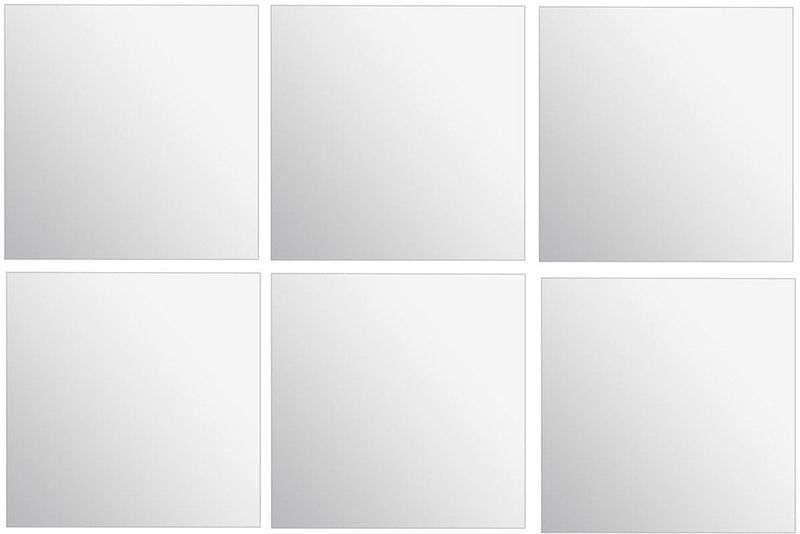 5Five - Plak Spiegel Tegels - Glas - 6x Stuks - 40 x 40 cm - Vierkant