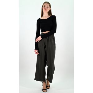 YesMooi - Wide Leg Culotte Broek - Antraciet - S (36) - Pantalon Dames Luchtige Broek
