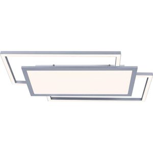 Lucande - LED plafondlamp- met dimmer - 1licht - ijzer, aluminium, kunststof - H: 5 cm - zilver - Inclusief lichtbron