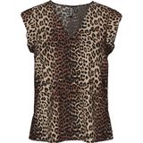 Pieces - Pcnya Sl V-neck Top Wvn Bc 17147804 - T-shirt - Moonlight/leo