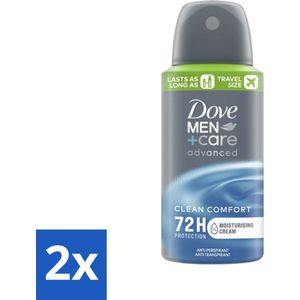 2 x Dove Men+Care Deodorant - Clean Comfort - 75 ml - Deodorant Spray - Anti-transpirant - Mannen Deodorant - Dove Men+Care - 72 Uur Bescherming