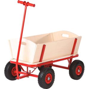 Bolderkar - Hout - Met Luchtbanden - Max 70KG - Multifunctioneel - Kruiwagen