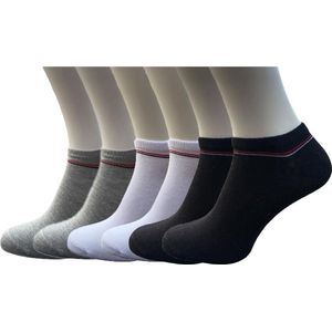 Classinn® Essentials Sneaker sokken 36-41 - Multipack 6 paar - dames sport enkelsokken wit, grijs en zwart
