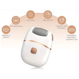 Elektrische voetvijl | 2 standen, hoge snelheid mogelijk | USB oplaadbaar (incl. USB-kabel) | Compact formaat, makkelijk meenemen op reis |Krijg weer zachte, mooie en gezonden voeten!