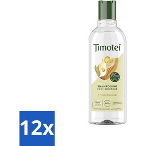 12 x Timotei - Shampoo - Amandelolie - 2in1 - Alle haartypes - 300ml - 2in1 Shampoo - Shampoo Conditioner - Amandelolie Shampoo - Haarverzorging - Zachte Shampoo