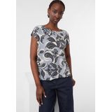 comma - T-Shirt - Bloemenprint - Oversized - U-halslijn