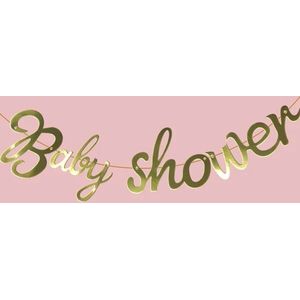 Slinger Goud Glans Baby Shower - Slinger - Vlag - Raam | Kraamfeest - Kraamtijd - Vintage - Geboorte - Feest - Babyshower - Event - Party - Tuin - Decoratie - Babykamer - Kinderkamer | DH Collection