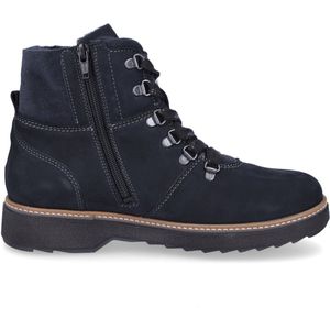 Waldläufer dames leren veterboot blauw 4