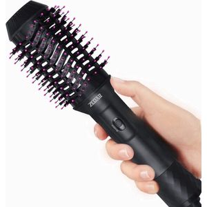 3-in-1 Föhnborstel Rond Keramische Magic Brush Lang/Kort/Stijl/Krullen 1200W Zwart/Roze van Zedar