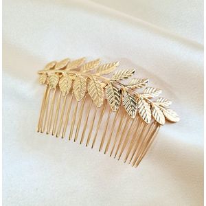 Goudkleurige Haarkam - Insteekkam 8,9X5 CM- Youhomy accessoires haarsieraden- Hair jewelry - Mooie haarsieraden Haaraccessoire Bruid | Bruidmeisje | Bruidkindje-Galafeest- Bruiloft-Jubileum- Feest