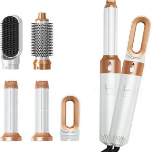 Nieuwe Generatie Vijf-in-Een Hete Lucht Kam - Krachtige Zuigfunctie - Multifunctionele Haardroger - Rechteer, Krul en Droog in Eén - Geschikt voor Thuisgebruik - Wit - 30 cm - 1 stuk​