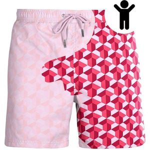 SEA'SONS - Zwembroek Jongens - Kleurveranderend - Sneldrogend - Roze - Maat 146 (SEASONS - Kleur veranderend)