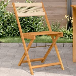 FIONERA Bistrostoelen 2 st massief acaciahout en touw beige