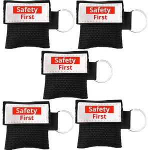 5x Kiss of Life - Beademingsmasker - Safety First - Zwart