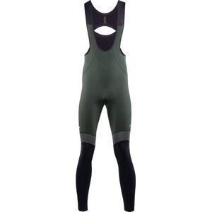 Nalini - Heren - Fietsbroek lang met Bretels - Winter Fietsbroek met Zeem - Thermo Wielrenbroek - Groen - Zwart - NEW WARM REFLEX BIB TIGHT - XS