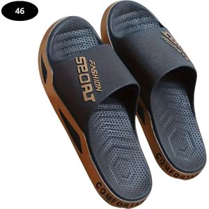 Nivard Badslippers Dames & Heren - Comfortabel - Flip Flops - Sauna - Zomer - Zwart/Goud - Maat 36