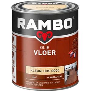 Rambo Vloer Olie Transparant - Mat - Voedt & Beschermt - Accentueert de Houtnerf - Kleurloos - 0.75L