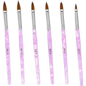 Acryl nagelborstel set - nagelverf borstels voor nagels - manicure tool - paars (set van 6)