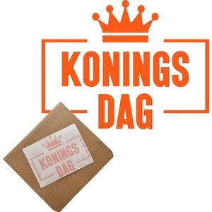 Zelfklevende Sticker | Koningsdag tekst | 25cm | Zelfklevende sticker | Decoratie Koningsdag | Oranje versiering | Raamsticker Koningsdag |