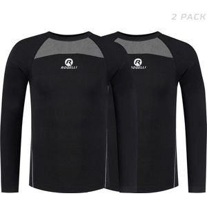 Rogelli Core 2-pack Ondershirt - Lange Mouwen - Unisex - Zwart