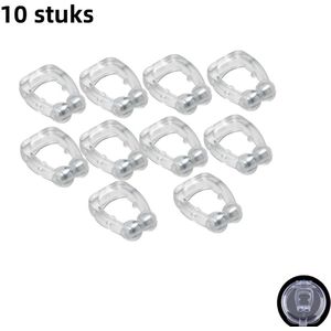 10 stuks - Anti-snurk apparaat - Anti-snurk apparaat - Anti-snurk apparaat - Unisex anti-snurk slaap siliconen magnetische neusklem - Transparant
