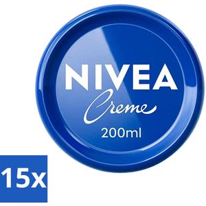 15 x NIVEA - Crème - Pot - Verzorgend - Droge Huid - Hydraterend - 200 ml - Crème Voor Lichaam - Crème Voor Handen - Alles-in-één Crème - NIVEA - Crème Pot