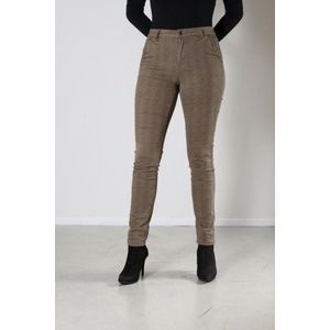 New Star dames broek Arkansas taupe ruit - maat 38