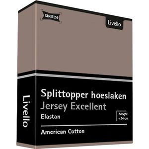 Livello Hoeslaken Splittopper Jersey Excellent Taupe 250 gr 140x200 t/m 160x220