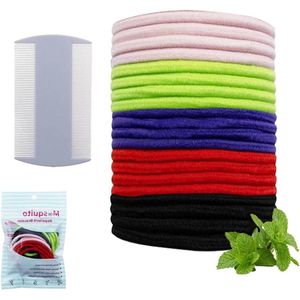 Allecto Plus - Anti-luis haarelastiekjes behandeling tegen hoofdluis, fijne tandkam, 20 stuks