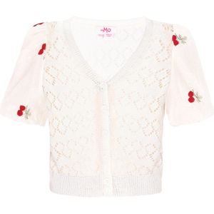 myMo - Comfy Collectie - Vest - Met Gebreid Ajourmotief - Korte Mouwen