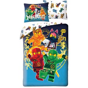 Lego Ninjago - Dekbedovertrek - Eenpersoons - 140 x 200 cm + 70 x 90 cm - Polyester