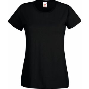 Fruit of the Loom Dames/vrouwen Lady-Fit Valueweight Short Sleeve T-Shirt (Pak van 5) (Zwart)