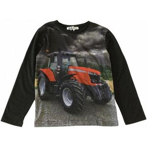 S&c Trekker / tractor shirt - John Deere - Lange mouw - zwart - H161 - Maat 146/152