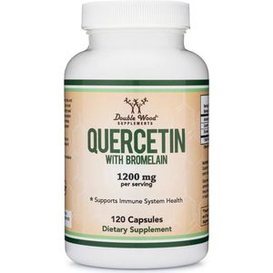 Double Wood Quercetine met Bromelian capsules - 120 x 500 mg + 100 mg - Quercetin Supplement - Quercetin with Bromelain