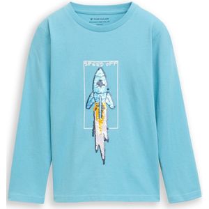 Tom Tailor Shirt met lange mouwen en omkeerbare pailletten