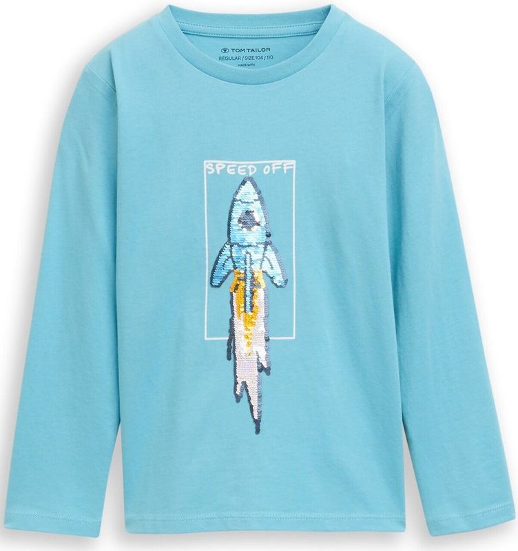 Tom Tailor Shirt met lange mouwen en omkeerbare pailletten