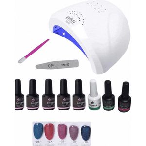 Nagellak Gel Set - Brocken Drilling Gel Set | Gel Méanail  Gel |  Glitters | Diamond Shiny Star Gel - Set#2