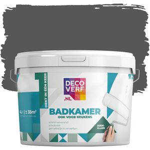 Decoverf badkamer verf koolgrijs, 4L