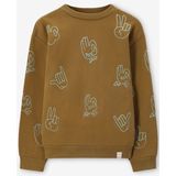 Sissy-Boy - Donkergroene Sweater - Met Handjes Print - Relaxed Fit