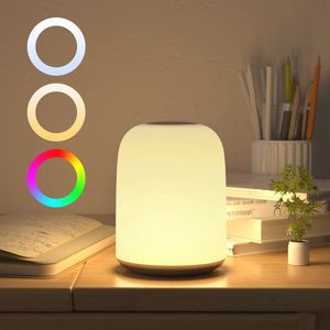 Draadloze LED Nachtlamp voor Kinderen - Touch Bediening, RGB Kleurverandering, Oplaadbare Draagbare Tafellamp