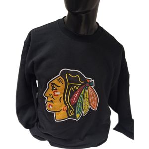 BLACKHAWKS- CREWNECK-SWEATER-BLACK-XL