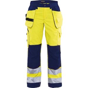 Blaklader Dames werkbroek High Vis met spijkerzakken 7156-1811 - High Vis Geel/Marineblauw - C44